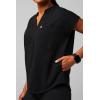 Fabletics Women’s Evolve 3-Pocket Scrub Top with an Oversized Fit – MotionTech, 4-Way Stretch, Wrinkle-Resist, Anti-Shrink(Black)