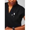 Fabletics Women’s Evolve 3-Pocket Scrub Top with an Oversized Fit – MotionTech, 4-Way Stretch, Wrinkle-Resist, Anti-Shrink(Black)