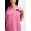 Fabletics Women’s Evolve 3-Pocket Scrub Top with an Oversized Fit – MotionTech, 4-Way Stretch, Wrinkle-Resist, Anti-Shrink(Cashmere Pink)
