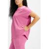 Fabletics Women’s Evolve 3-Pocket Scrub Top with an Oversized Fit – MotionTech, 4-Way Stretch, Wrinkle-Resist, Anti-Shrink(Cashmere Pink)