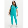 Fabletics Women’s Evolve 3-Pocket Scrub Top with an Oversized Fit – MotionTech, 4-Way Stretch, Wrinkle-Resist, Anti-Shrink(Electric Teal)
