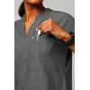 Fabletics Women’s Evolve 3-Pocket Scrub Top with an Oversized Fit – MotionTech, 4-Way Stretch, Wrinkle-Resist, Anti-Shrink(Heather Grey)