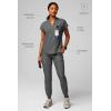 Fabletics Women’s Evolve 3-Pocket Scrub Top with an Oversized Fit – MotionTech, 4-Way Stretch, Wrinkle-Resist, Anti-Shrink(Heather Grey)