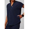 Fabletics Women’s Evolve 3-Pocket Scrub Top with an Oversized Fit – MotionTech, 4-Way Stretch, Wrinkle-Resist, Anti-Shrink(Navy)
