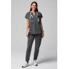 Fabletics Women’s Evolve 3-Pocket Scrub Top with an Oversized Fit – MotionTech, 4-Way Stretch, Wrinkle-Resist, Anti-Shrink(Onyx)
