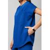 Fabletics Women’s Evolve 3-Pocket Scrub Top with an Oversized Fit – MotionTech, 4-Way Stretch, Wrinkle-Resist, Anti-Shrink(Royal Blue)