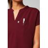 Fabletics Women’s Evolve 3-Pocket Scrub Top with an Oversized Fit – MotionTech, 4-Way Stretch, Wrinkle-Resist, Anti-Shrink(Wine)