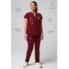 Fabletics Women’s Evolve 3-Pocket Scrub Top with an Oversized Fit – MotionTech, 4-Way Stretch, Wrinkle-Resist, Anti-Shrink(Wine)