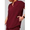 Fabletics Women’s Evolve 3-Pocket Scrub Top with an Oversized Fit – MotionTech, 4-Way Stretch, Wrinkle-Resist, Anti-Shrink(Wine)