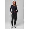 Fabletics Women’s High Rise Active Scrub Jogger – MotionTech, 4-Way Stretch, Pocket-Packed, Lightweight, Semi-Slim Fit(Black/Hibiscus)