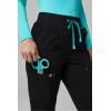 Fabletics Women’s High Rise Active Scrub Jogger – MotionTech, 4-Way Stretch, Pocket-Packed, Lightweight, Semi-Slim Fit(Black/Seaside)