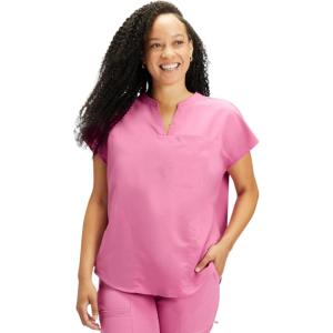 Fabletics Women’s Evolve 3-Pocket Scrub Top with an Oversized Fit – MotionTech, 4-Way Stretch, Wrinkle-Resist, Anti-Shrink(Cashmere Pink)