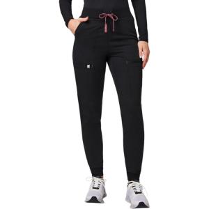 Fabletics Women’s High Rise Active Scrub Jogger – MotionTech, 4-Way Stretch, Pocket-Packed, Lightweight, Semi-Slim Fit(Black/Moonlight Mauve)