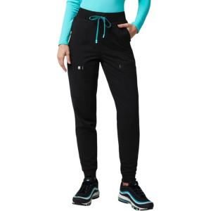 Fabletics Women’s High Rise Active Scrub Jogger – MotionTech, 4-Way Stretch, Pocket-Packed, Lightweight, Semi-Slim Fit(Black/Seaside)