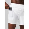 Fabletics Men’s The Fundamental Short II (Lined), Workout, Running, Training, Gym, Yoga, Ultra Lightweight(Classic White)