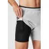 Fabletics Men’s The Fundamental Short II (Lined), Workout, Running, Training, Gym, Yoga, Ultra Lightweight(Mineral Grey)