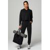 Fabletics Women’s Cloud Jersey Hoodie, Buttery Soft, Recycled Fabric, Breathable, Moisture-Wicking(Black)