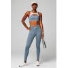 Fabletics Women’s Mesh Breathable Medium Impact Sports Bra(Stormcloud/Light Capri Coral)