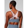 Fabletics Women’s Mesh Breathable Medium Impact Sports Bra(Stormcloud/Light Capri Coral)