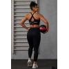 Fabletics Women’s No-Bounce Sports Bra, Workout, Yoga, Athletic, Fitness, Gym, UPF Protection, 4-Way Stretch(Black)