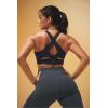 Fabletics Women’s No-Bounce Sports Bra, Workout, Yoga, Athletic, Fitness, Gym, UPF Protection, 4-Way Stretch(Black Spotted Animal)