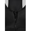 Fabletics Women’s On-The-Go Midi Medium Impact Sports Bra, Front-Zip, Workout, Yoga, Fitness, L, Black, Large