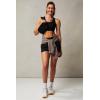 Fabletics Women’s On-The-Go Midi Medium Impact Sports Bra, Front-Zip, Workout, Yoga, Fitness, L, Black, Large