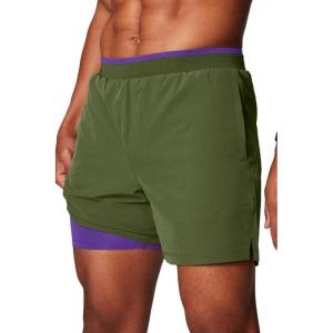Fabletics Men’s The Fundamental Short II (Lined), Workout, Running, Training, Gym, Yoga, Ultra Lightweight(Dark Moss)