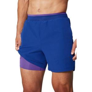 Fabletics Men’s The Fundamental Short II (Lined), Workout, Running, Training, Gym, Yoga, Ultra Lightweight(French Blue)