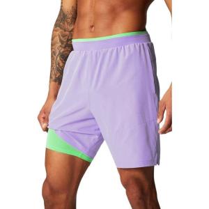 Fabletics Men’s The Fundamental Short II (Lined), Workout, Running, Training, Gym, Yoga, Ultra Lightweight(Iconic Lavender)