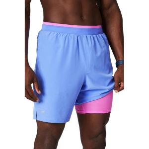 Fabletics Men’s The Fundamental Short II (Lined), Workout, Running, Training, Gym, Yoga, Ultra Lightweight(Periwinkle Punch)