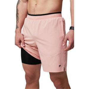 Fabletics Men’s The Fundamental Short II (Lined), Workout, Running, Training, Gym, Yoga, Ultra Lightweight(Pink Slate)