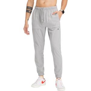 Fabletics Men’s The One Jogger, Quick-Dry, Hidden Pockets, Zip Pockets, UPF Protection, Anti-Stink, Lightweight(Shadow Grey)
