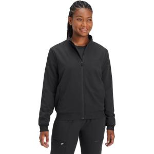 Fabletics Women’s Daily 3-Pocket Scrub Jacket – MotionTech, Lightweight, Breathable, Wrinkle-Resist, Semi-Slim Fit(Black)