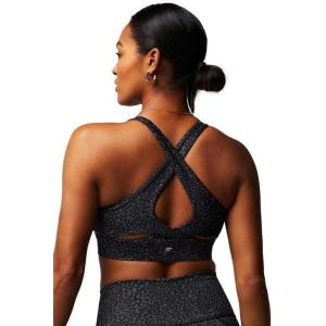 Fabletics Women’s No-Bounce Sports Bra, Workout, Yoga, Athletic, Fitness, Gym, UPF Protection, 4-Way Stretch(Black Spotted Animal)
