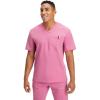 Fabletics Men’s Helix 1-Pocket Scrub Top – MotionTech, 4-Way Stretch, Wrinkle-Resist, Anti-Shrink, Cashmere Pink, Regular, 2X
