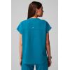 Fabletics Women’s Evolve 3-Pocket Scrub Top with an Oversized Fit – MotionTech, 4-Way Stretch, Wrinkle-Resist, Anti-Shrink(Caribbean Blue)