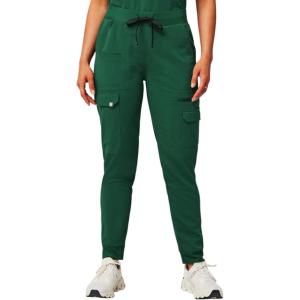 Fabletics Women’s Evoke Cargo Scrub Jogger – MotionTech, 4-Way Stretch, Wrinkle-Resist, Anti-Shrink(Hunter Green)