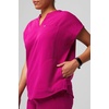 Fabletics Women’s Evolve 3-Pocket Scrub Top with an Oversized Fit – MotionTech, 4-Way Stretch, Wrinkle-Resist, Anti-Shrink(Hibiscus)