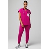 Fabletics Women’s Evolve 3-Pocket Scrub Top with an Oversized Fit – MotionTech, 4-Way Stretch, Wrinkle-Resist, Anti-Shrink(Hibiscus)