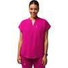 Fabletics Women’s Evolve 3-Pocket Scrub Top with an Oversized Fit – MotionTech, 4-Way Stretch, Wrinkle-Resist, Anti-Shrink(Hibiscus)