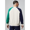 Fabletics Men’s Year Round Terry Crew, Relaxed Fit, Lived-in Feel(Fairway Green/Deep Navy Vines)